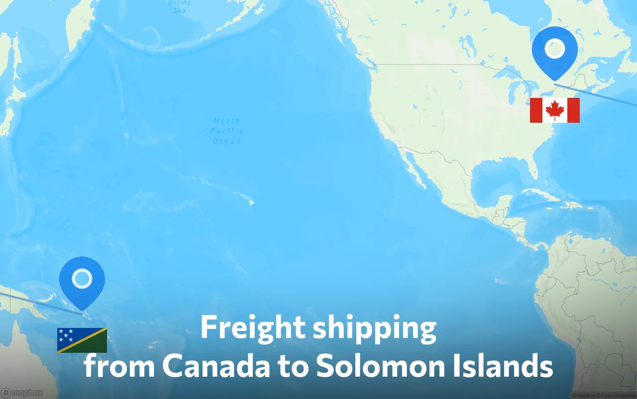 Shipping route from Canada to Solomon Islands