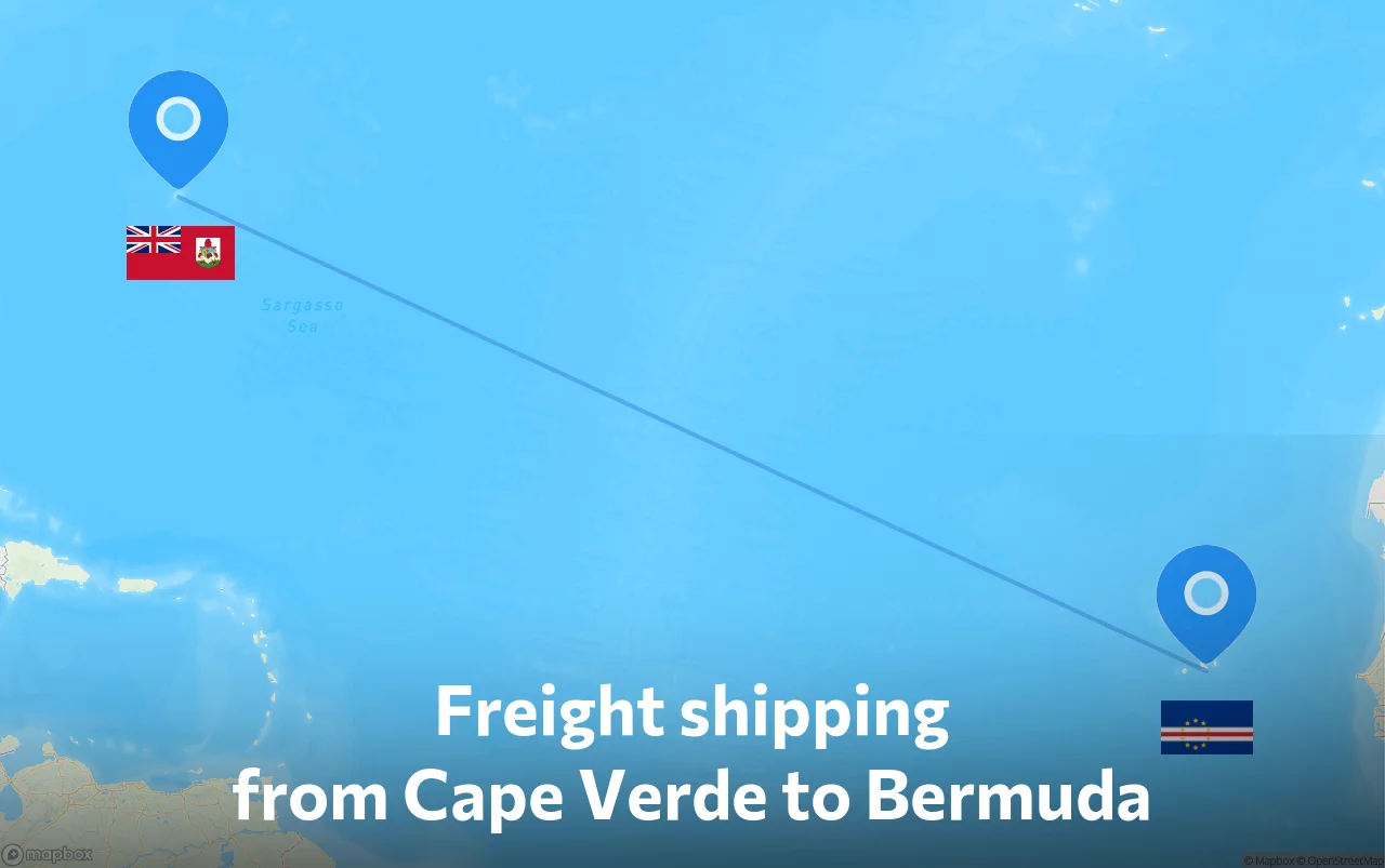 Shipping route from Cape Verde to Bermuda