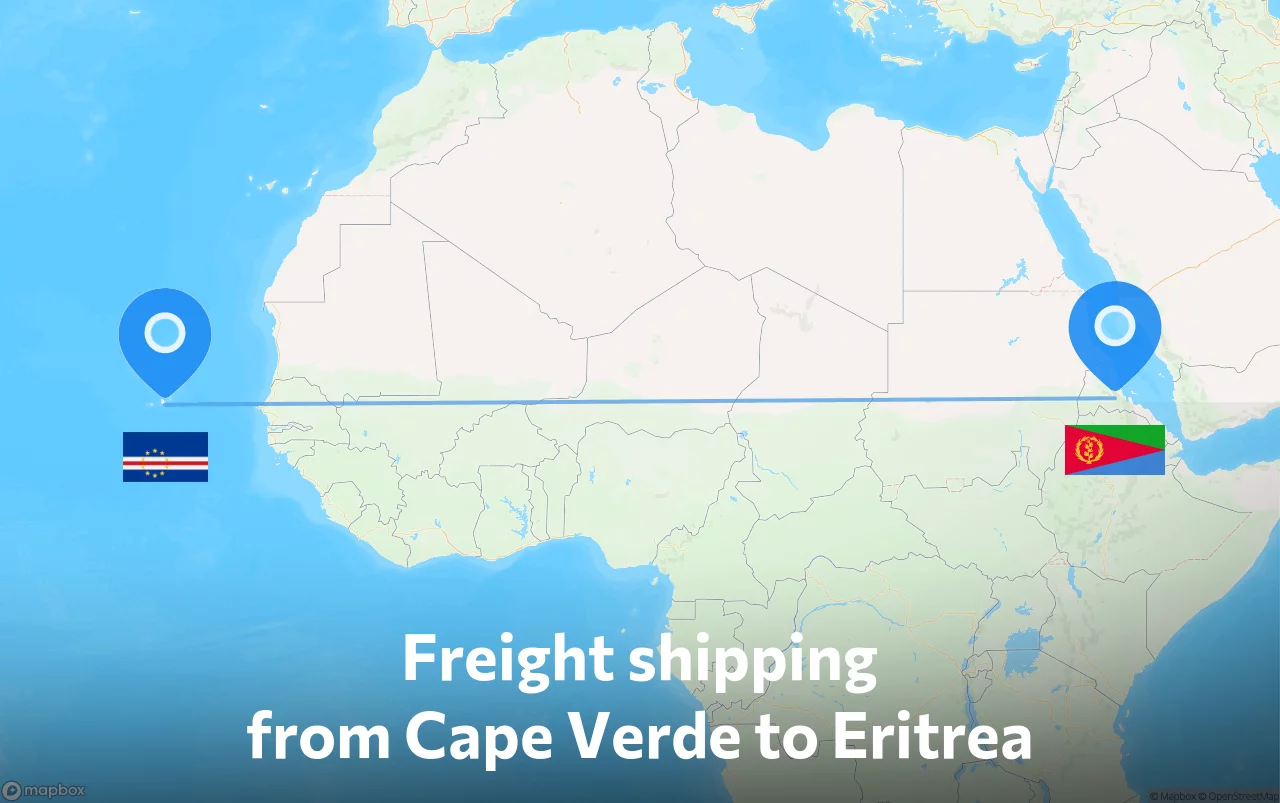 Shipping route from Cape Verde to Eritrea