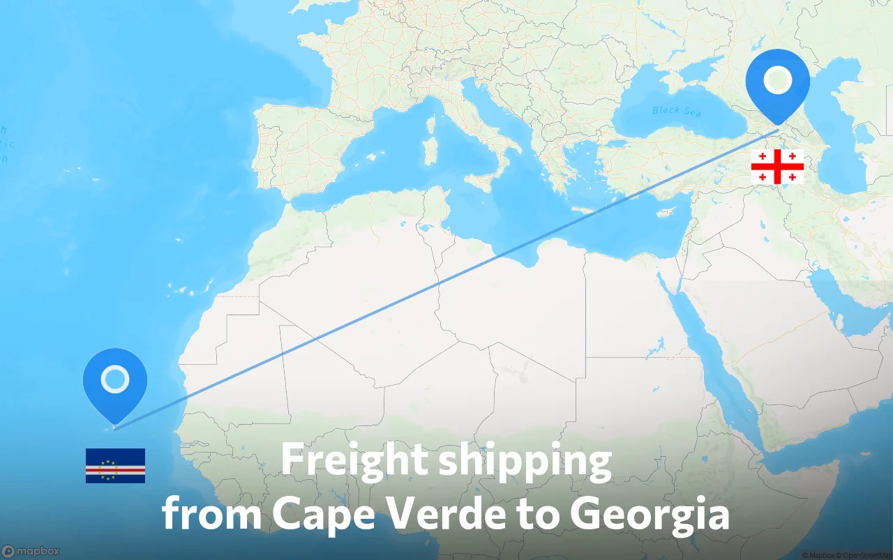 Shipping route from Cape Verde to Georgia