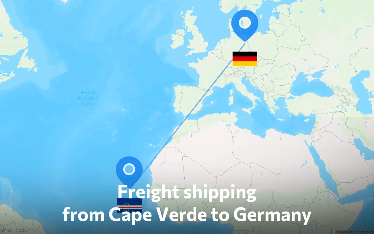 Shipping route from Cape Verde to Germany