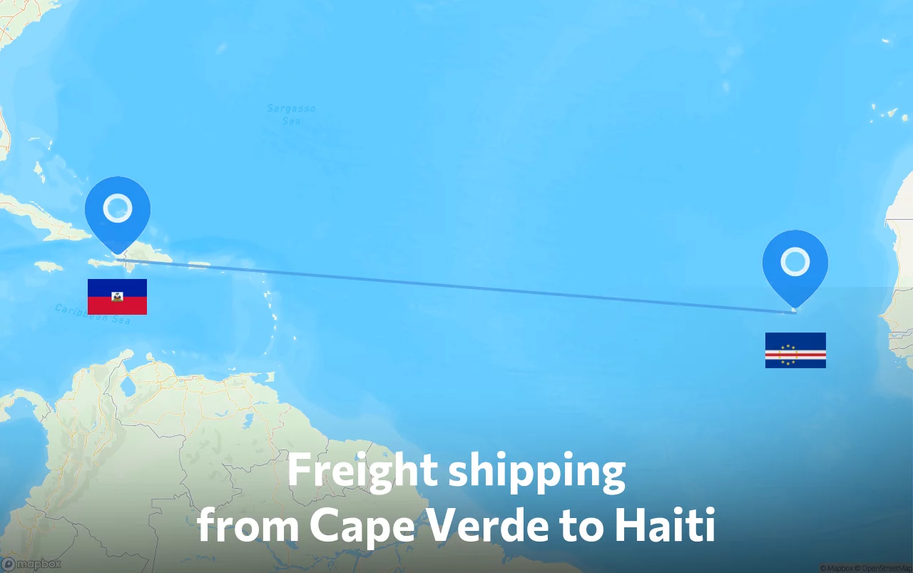 Shipping route from Cape Verde to Haiti