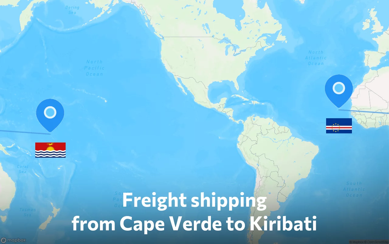 Shipping route from Cape Verde to Kiribati