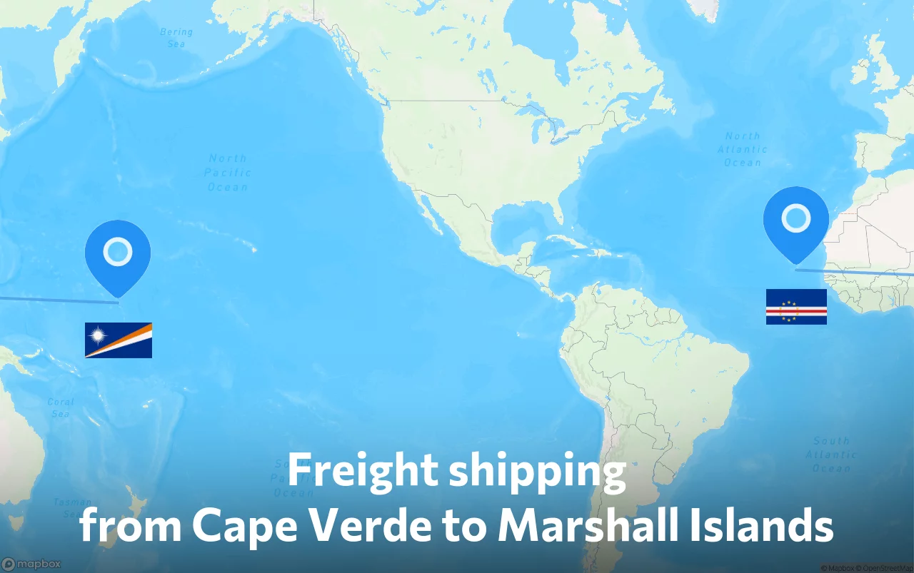 Shipping route from Cape Verde to Marshall Islands