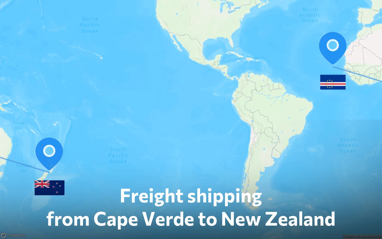 Shipping route from Cape Verde to New Zealand