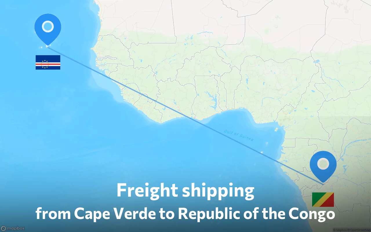 Shipping route from Cape Verde to Republic of the Congo