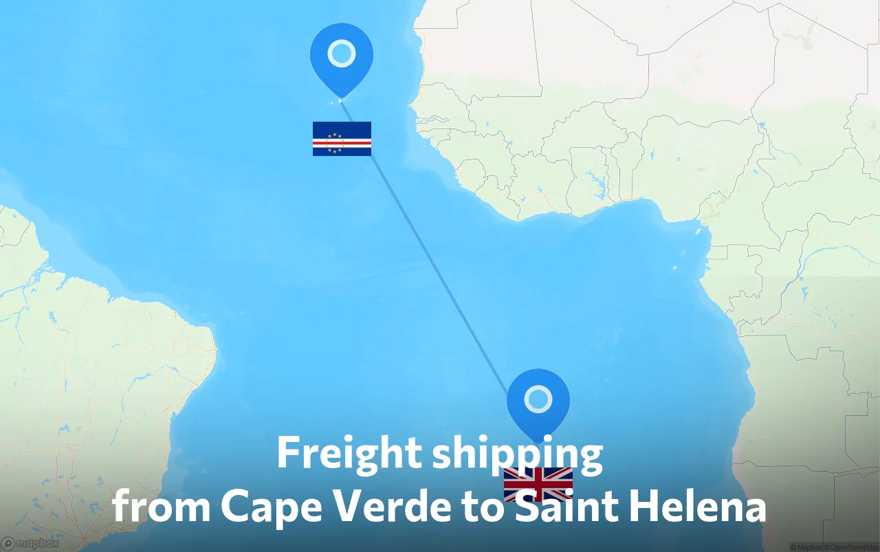 Shipping route from Cape Verde to Saint Helena