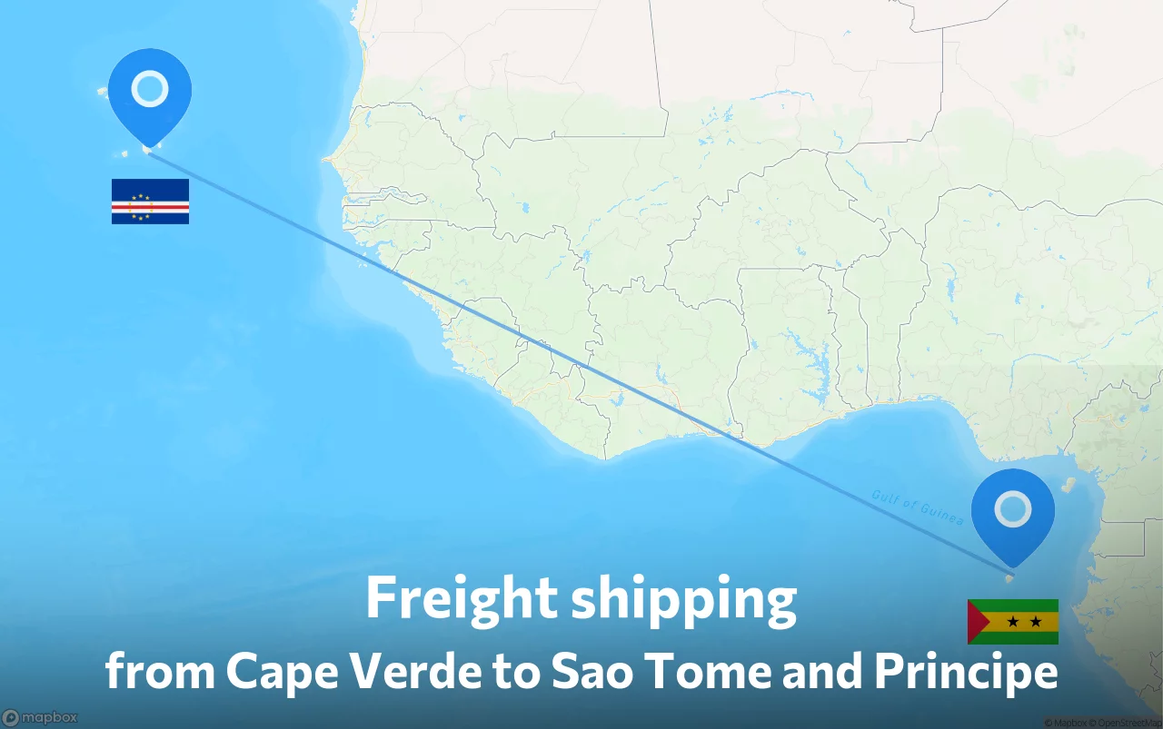 Shipping route from Cape Verde to Sao Tome and Principe
