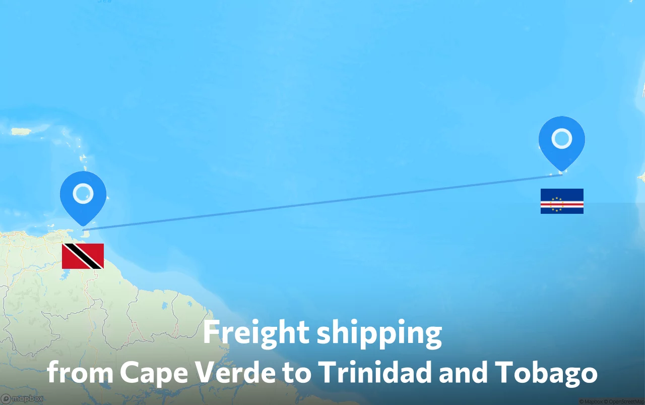 Shipping route from Cape Verde to Trinidad and Tobago