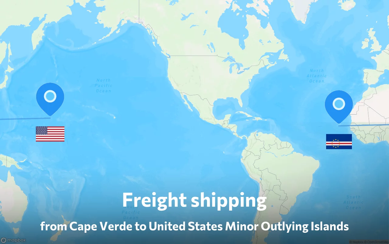 Shipping route from Cape Verde to United States Minor Outlying Islands