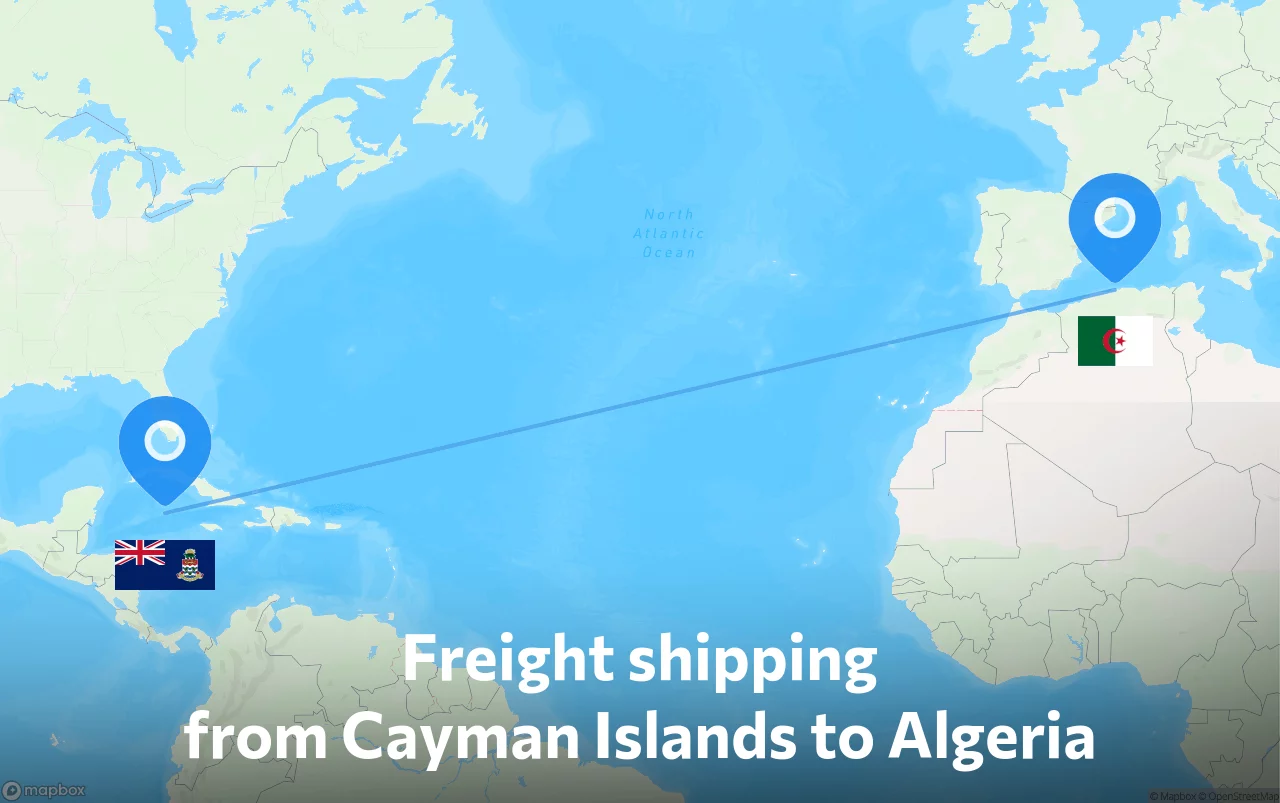 Shipping route from Cayman Islands to Algeria