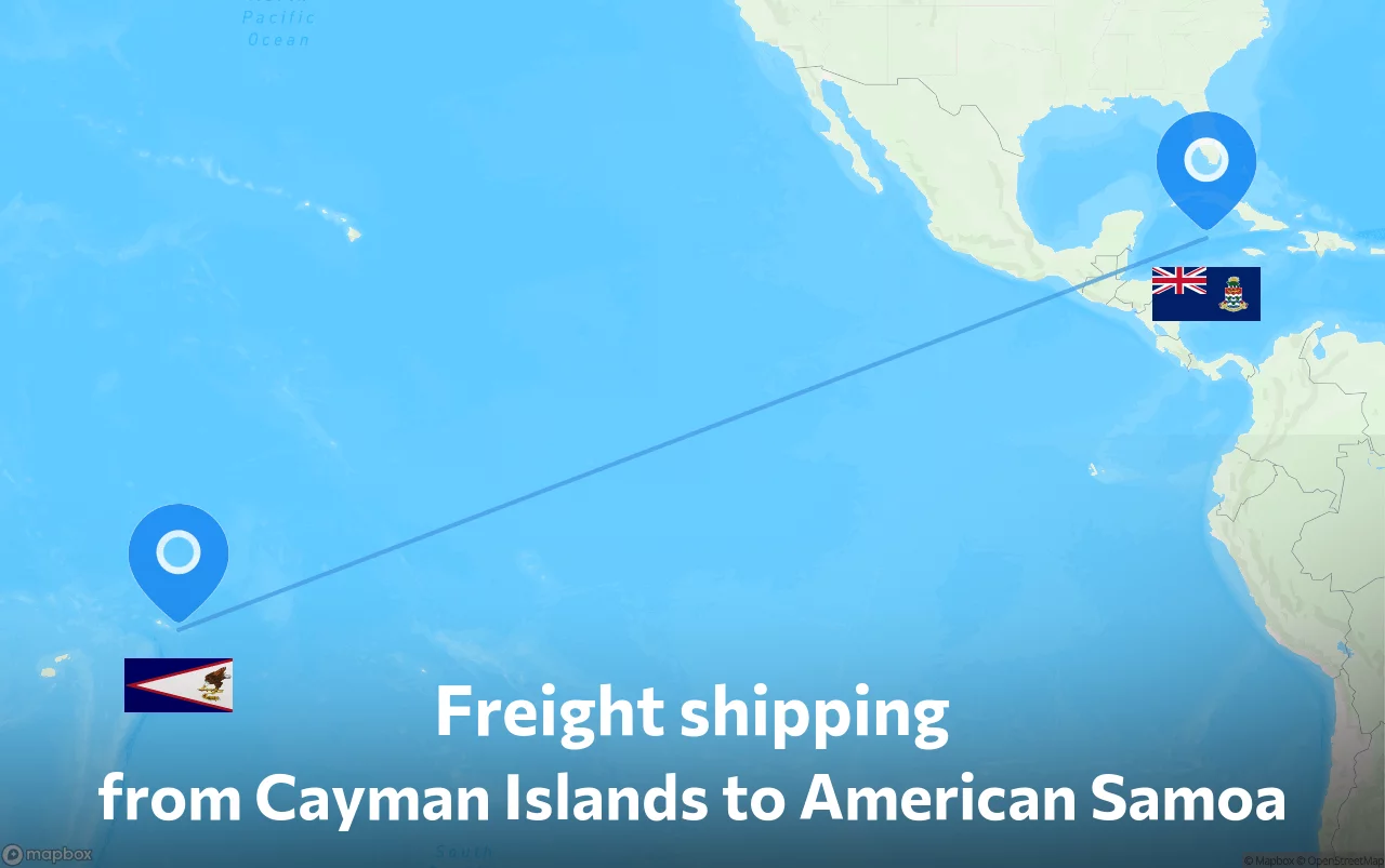 Shipping route from Cayman Islands to American Samoa