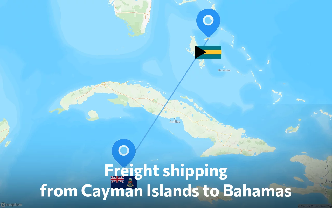 Shipping route from Cayman Islands to Bahamas