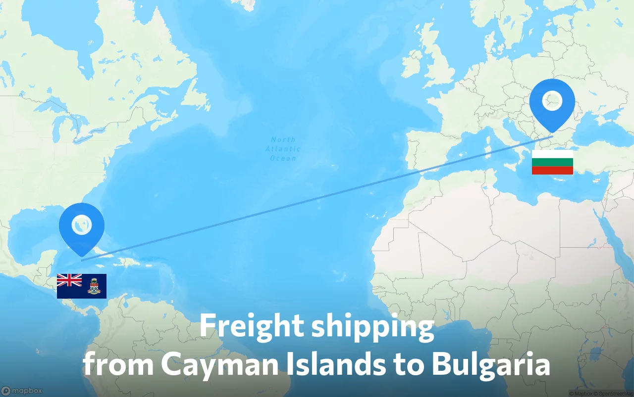 Shipping route from Cayman Islands to Bulgaria