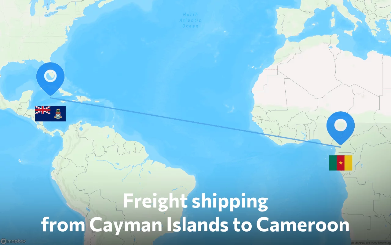 Shipping route from Cayman Islands to Cameroon