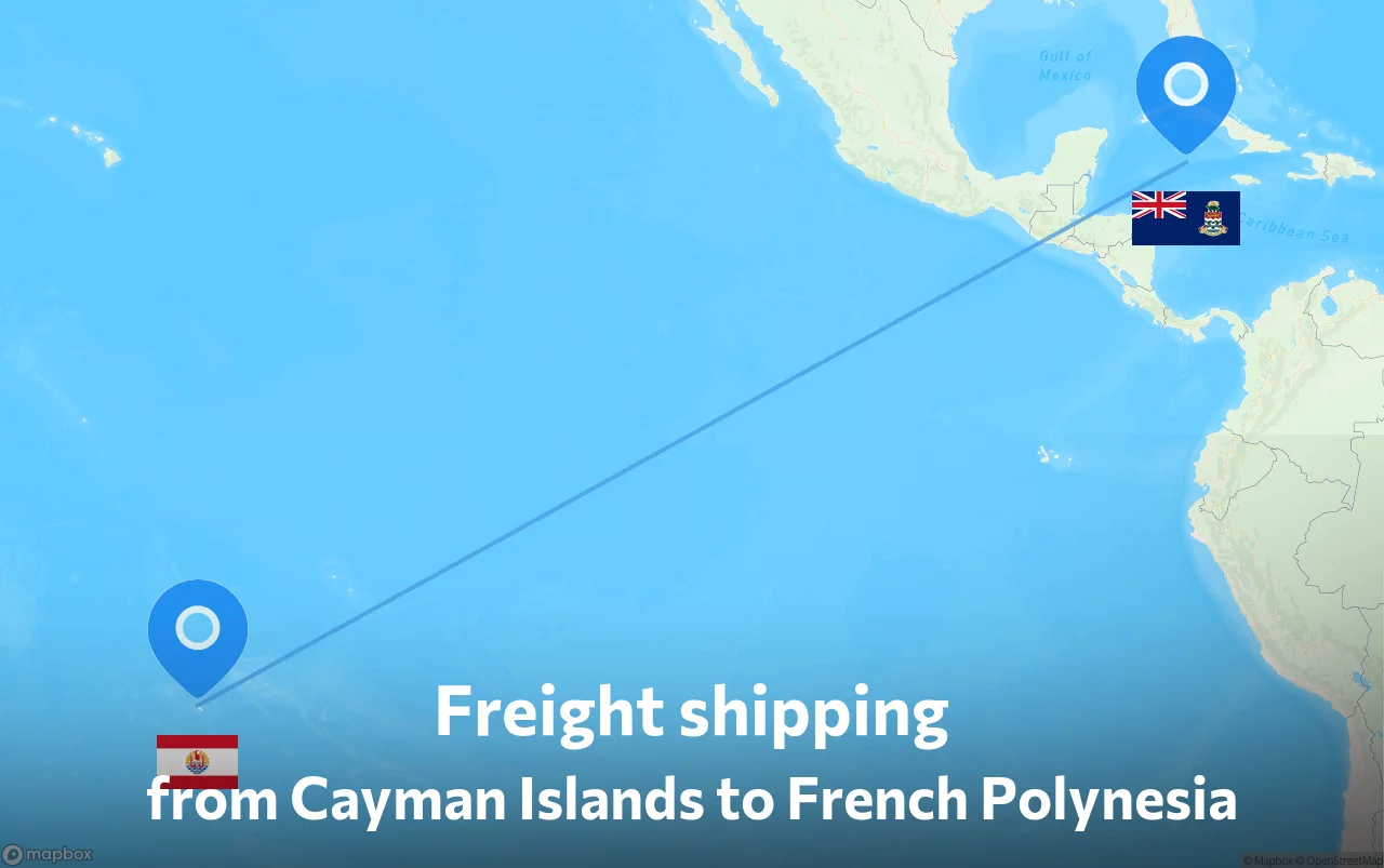 Shipping route from Cayman Islands to French Polynesia