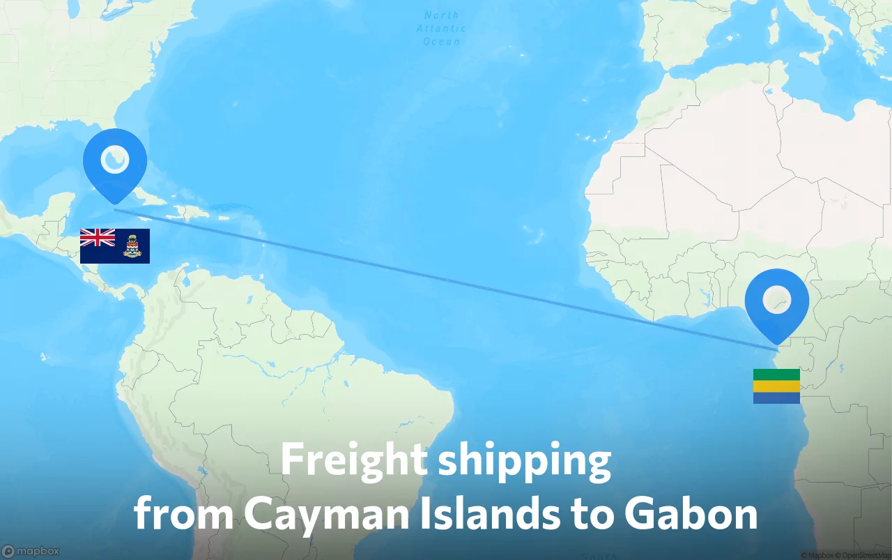 Shipping route from Cayman Islands to Gabon