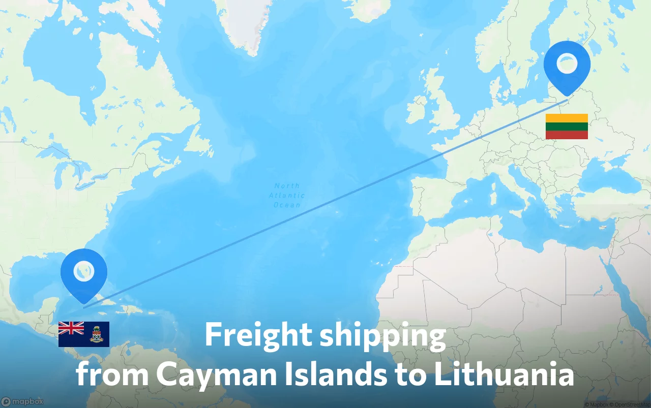 Shipping route from Cayman Islands to Lithuania