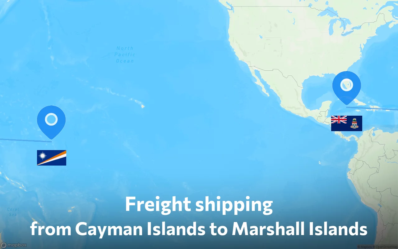 Shipping route from Cayman Islands to Marshall Islands