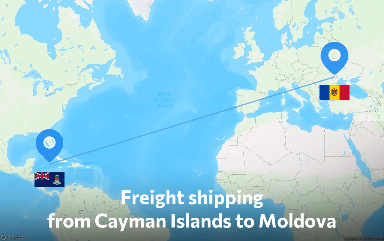 Shipping route from Cayman Islands to Moldova