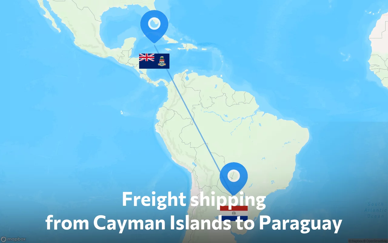 Shipping route from Cayman Islands to Paraguay