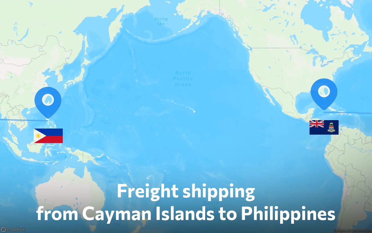 Shipping route from Cayman Islands to Philippines
