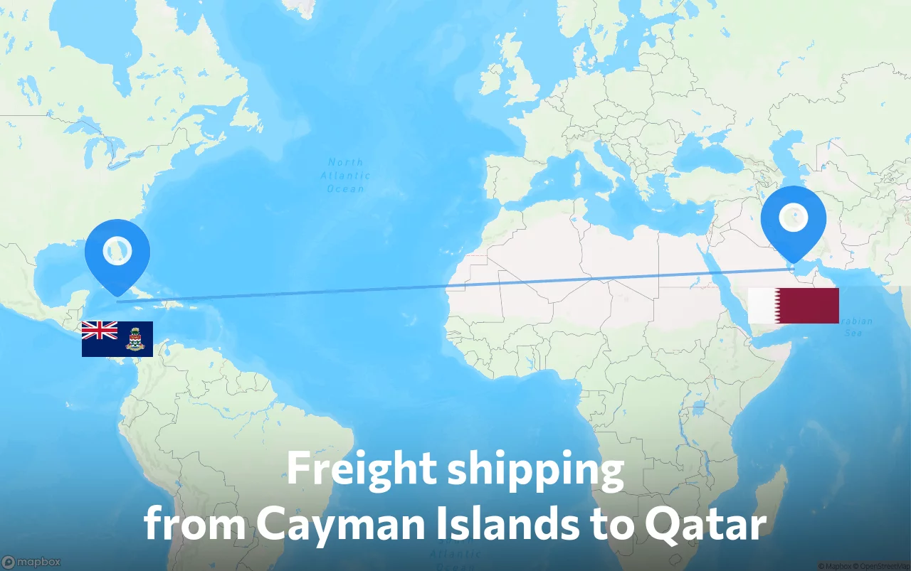 Shipping route from Cayman Islands to Qatar