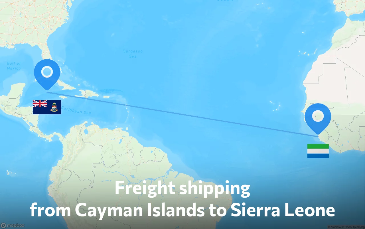 Shipping route from Cayman Islands to Sierra Leone