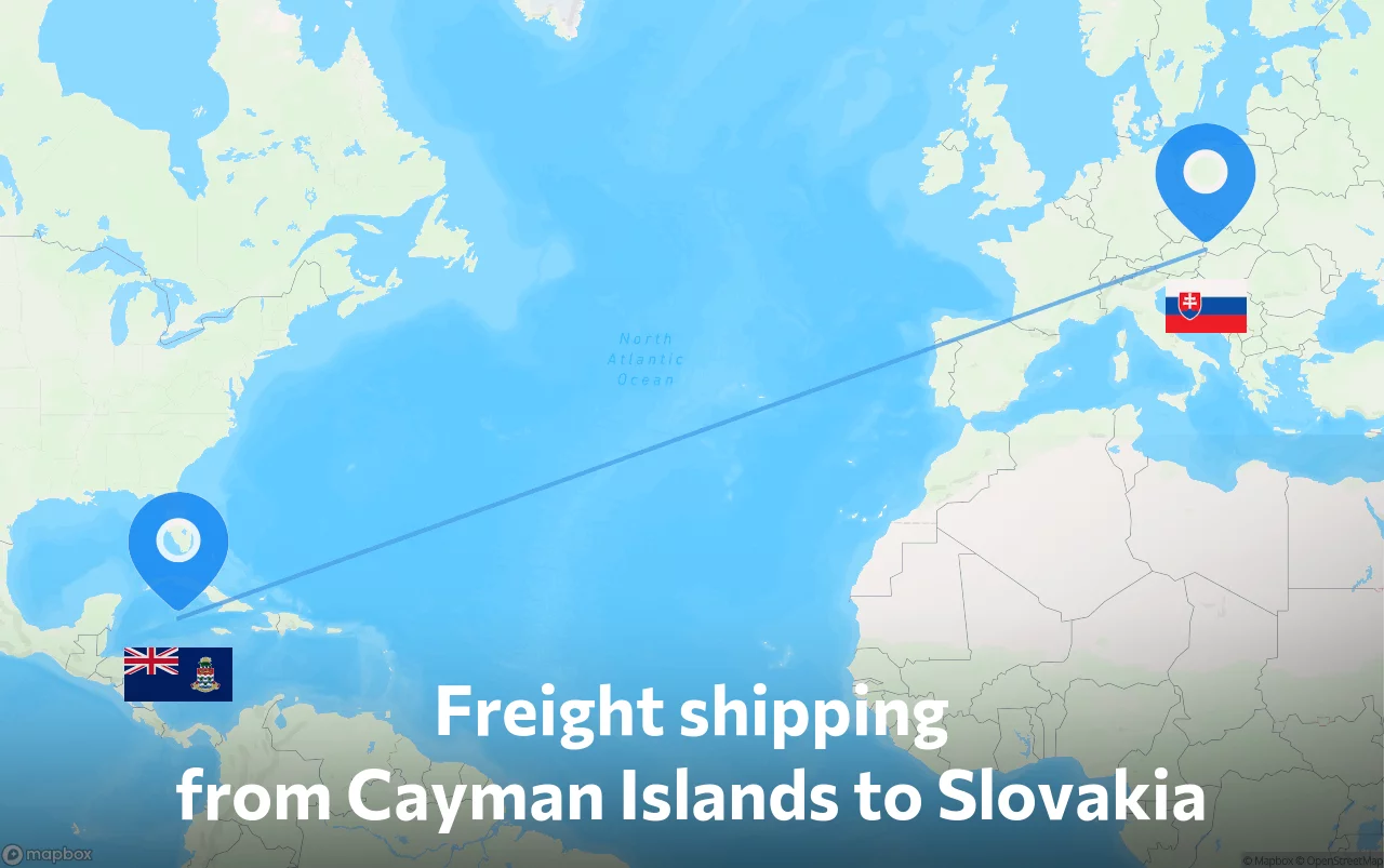 Shipping route from Cayman Islands to Slovakia