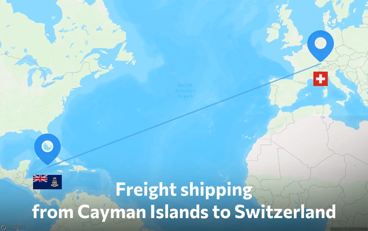 Shipping route from Cayman Islands to Switzerland