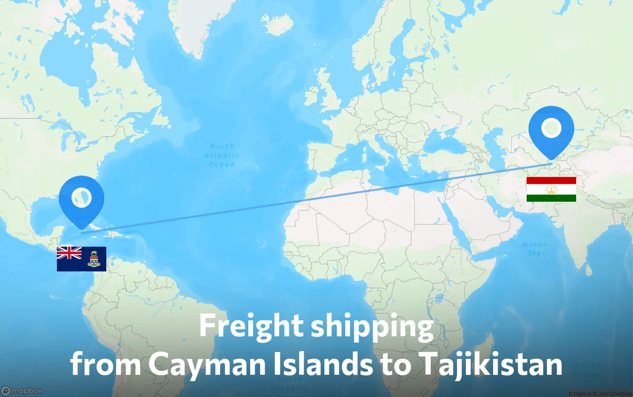 Shipping route from Cayman Islands to Tajikistan
