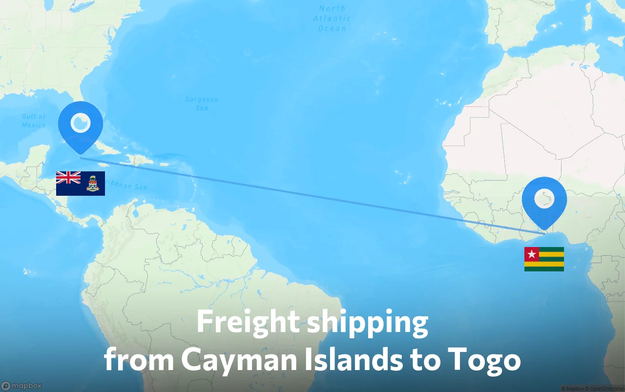 Shipping route from Cayman Islands to Togo
