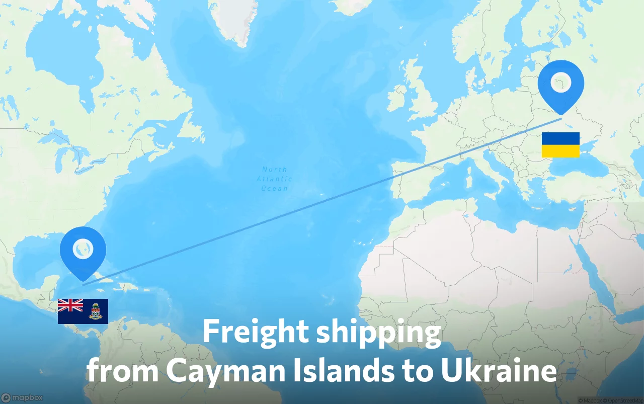 Shipping route from Cayman Islands to Ukraine