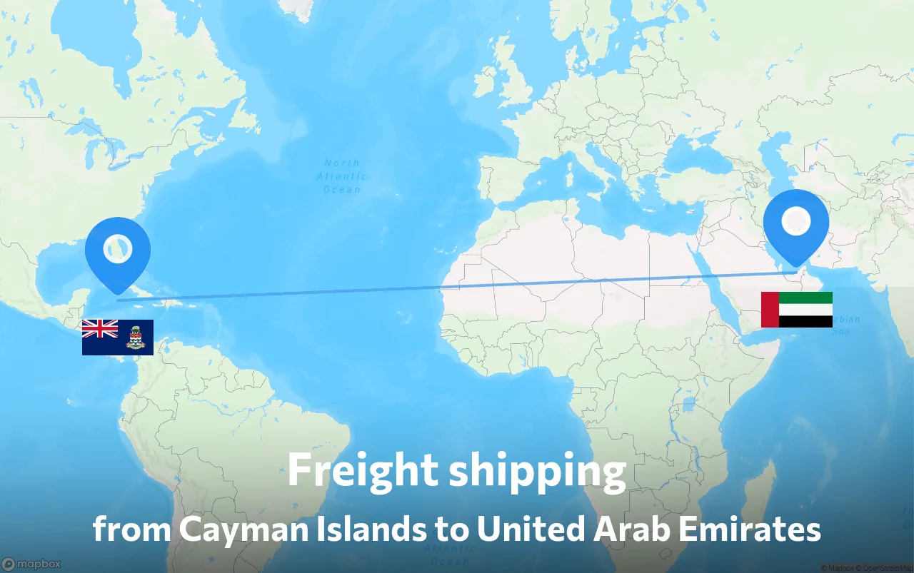Shipping route from Cayman Islands to United Arab Emirates