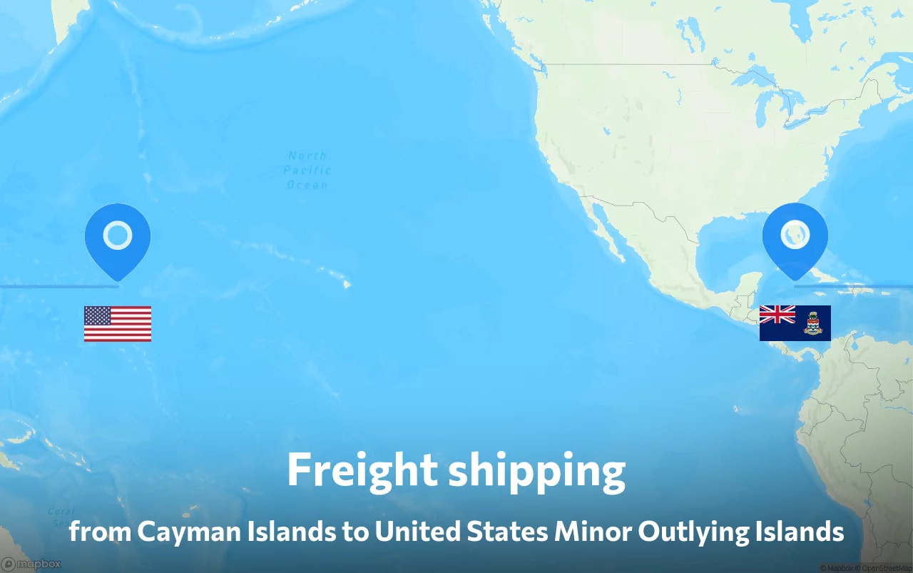 Shipping route from Cayman Islands to United States Minor Outlying Islands