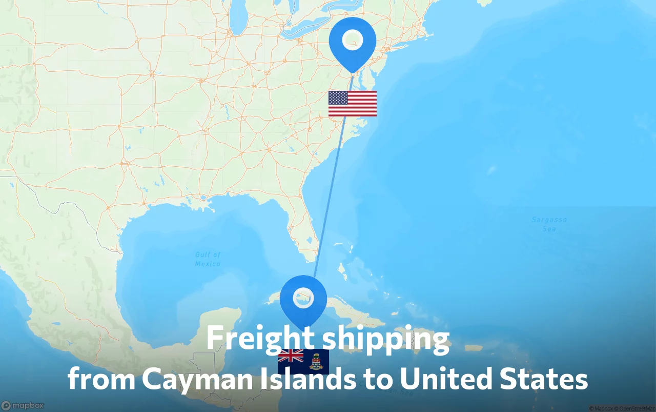 Shipping route from Cayman Islands to United States