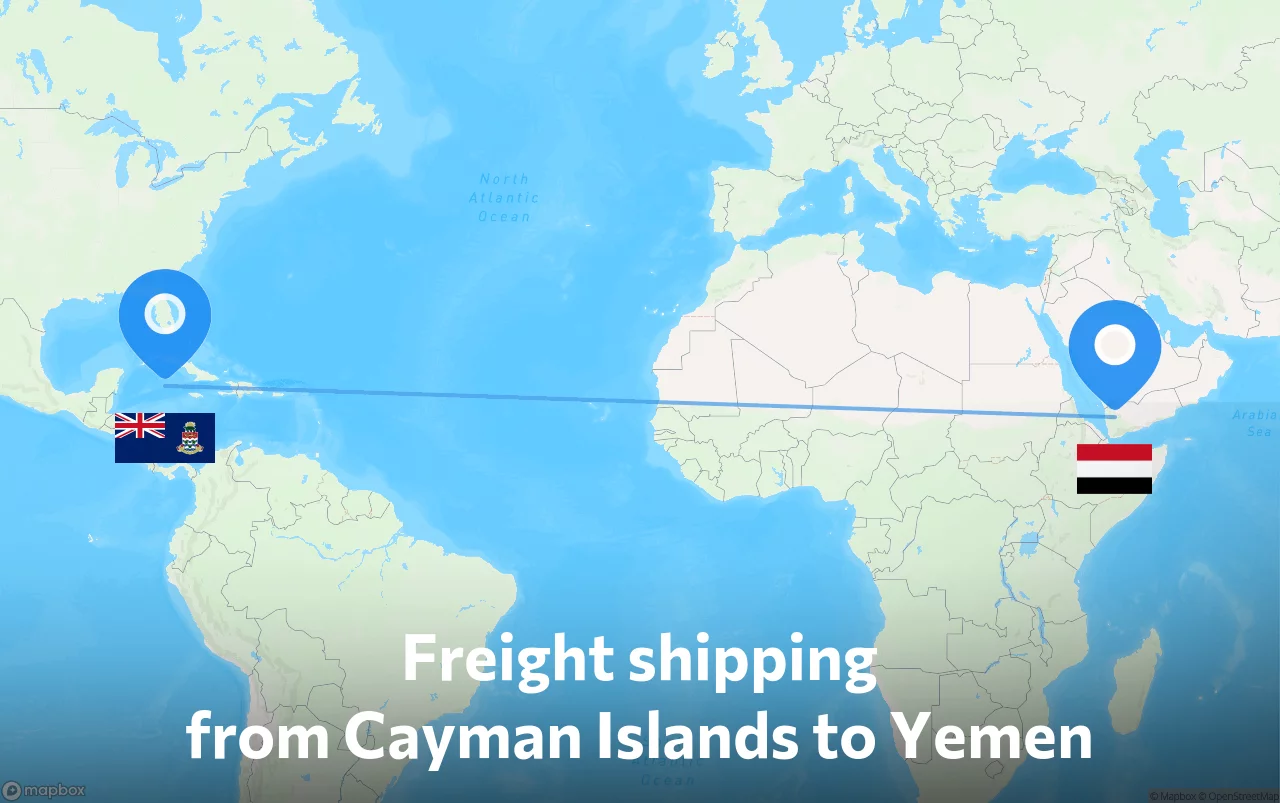 Shipping route from Cayman Islands to Yemen