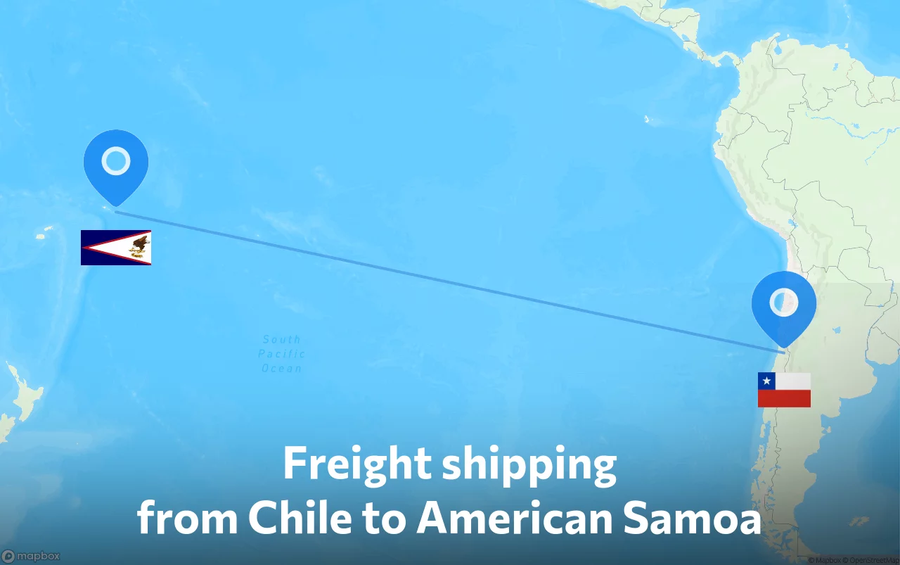 Shipping route from Chile to American Samoa