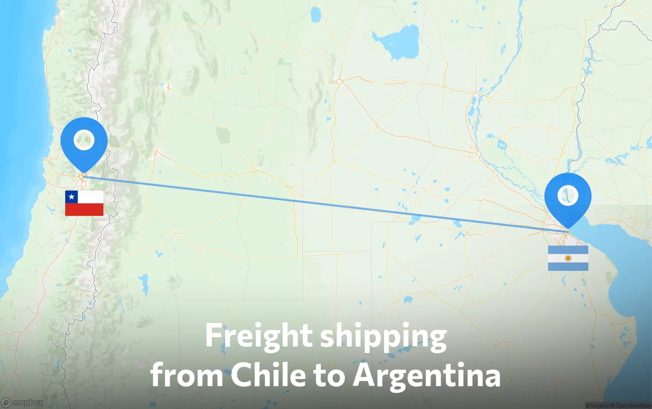 Shipping route from Chile to Argentina