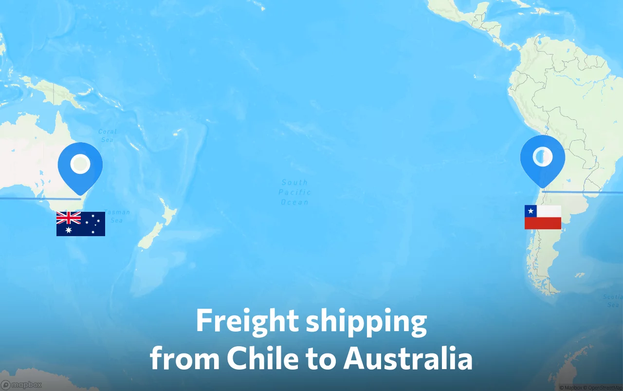 Shipping route from Chile to Australia