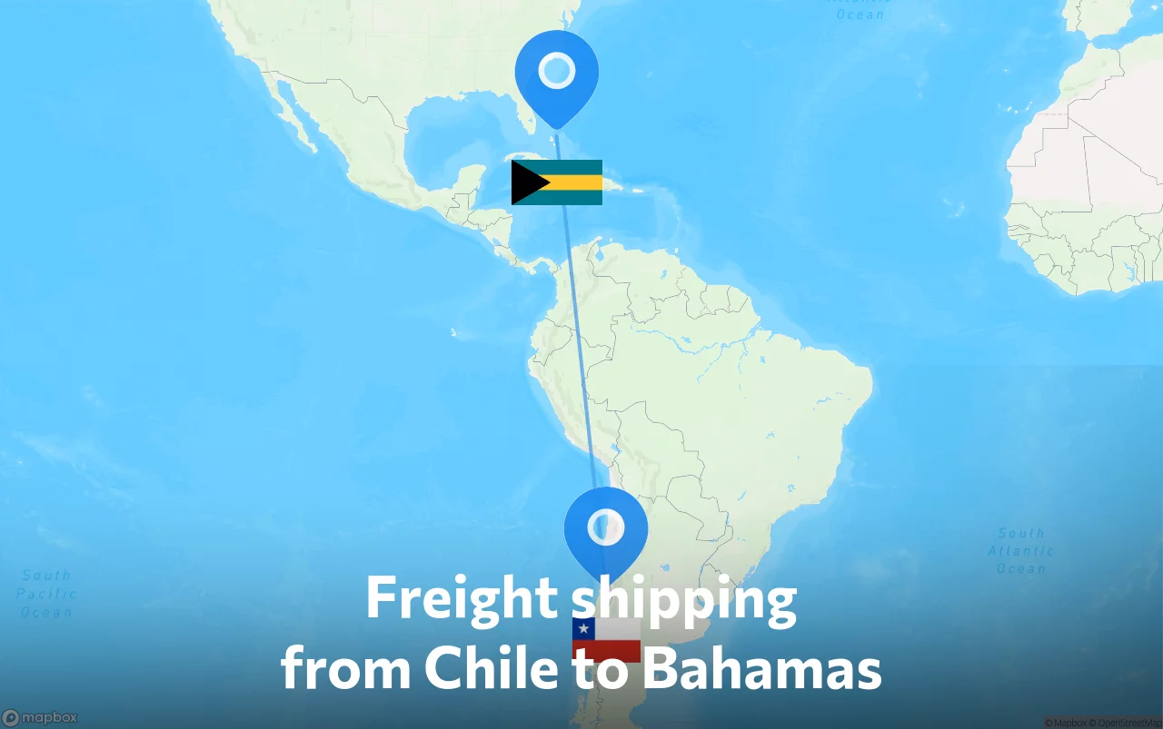 Shipping route from Chile to Bahamas