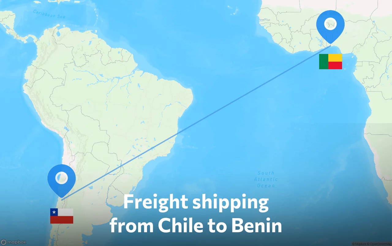 Shipping route from Chile to Benin