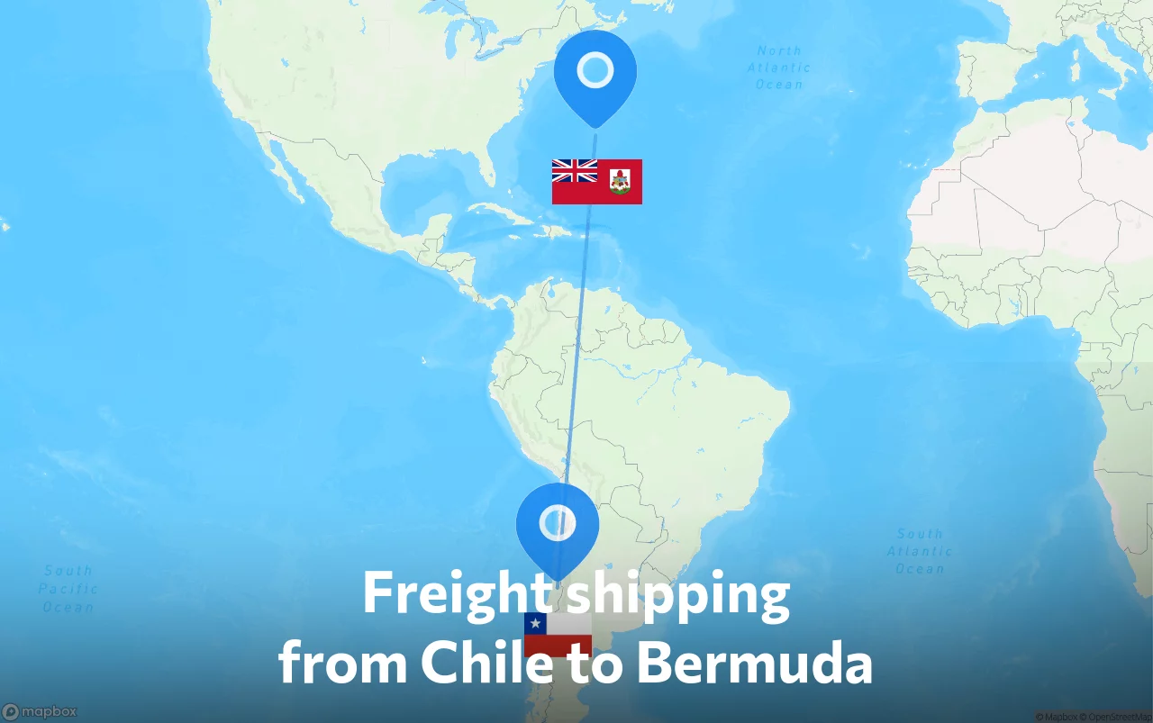 Shipping route from Chile to Bermuda
