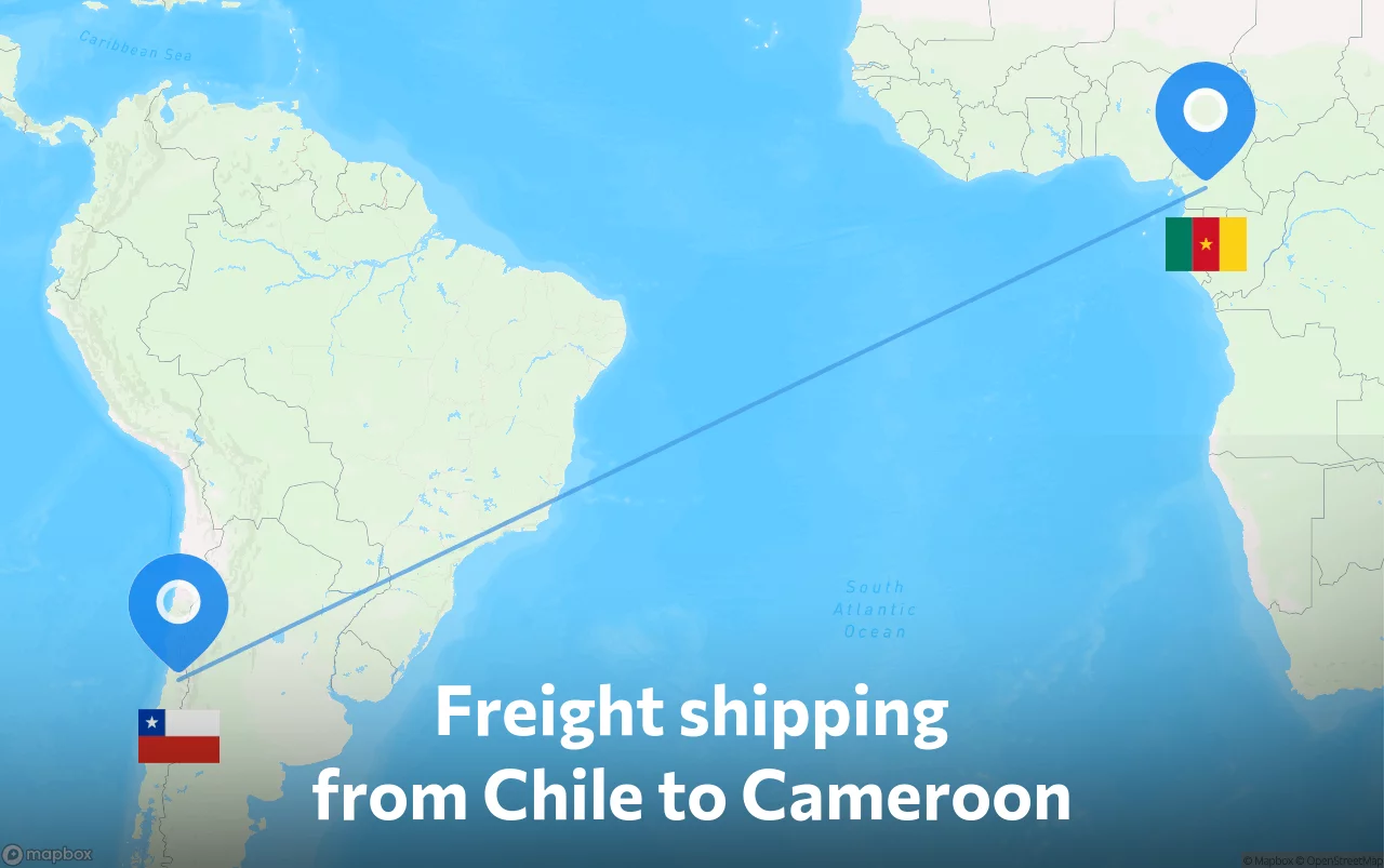 Shipping route from Chile to Cameroon