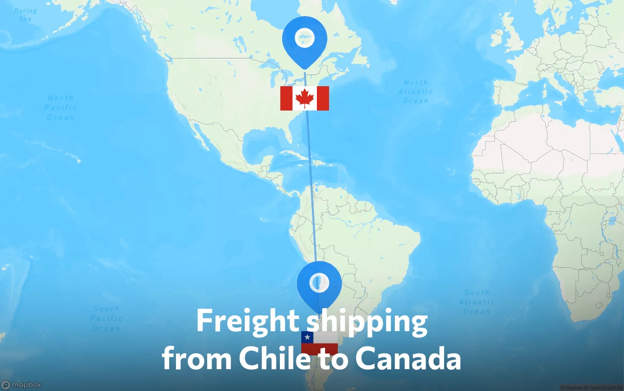 Shipping route from Chile to Canada
