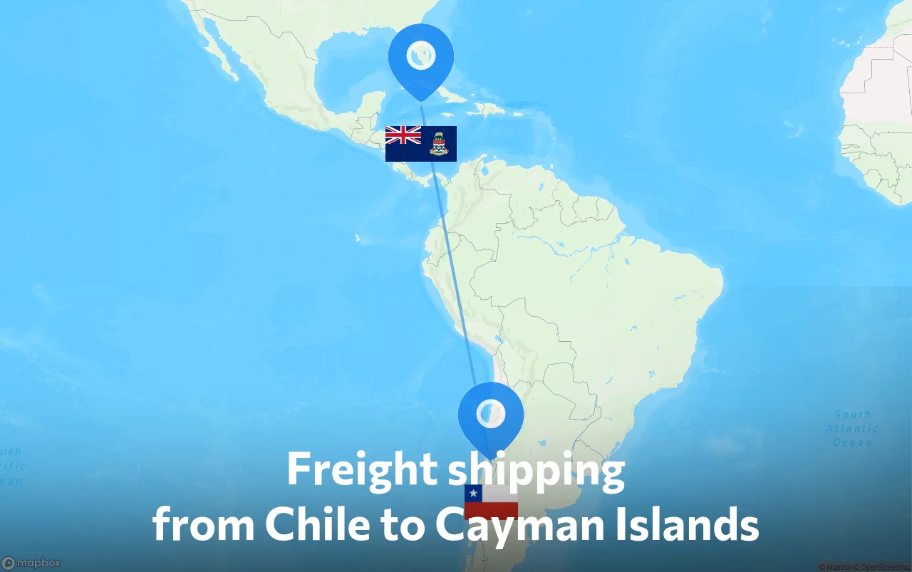 Shipping route from Chile to Cayman Islands