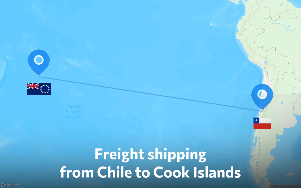 Shipping route from Chile to Cook Islands