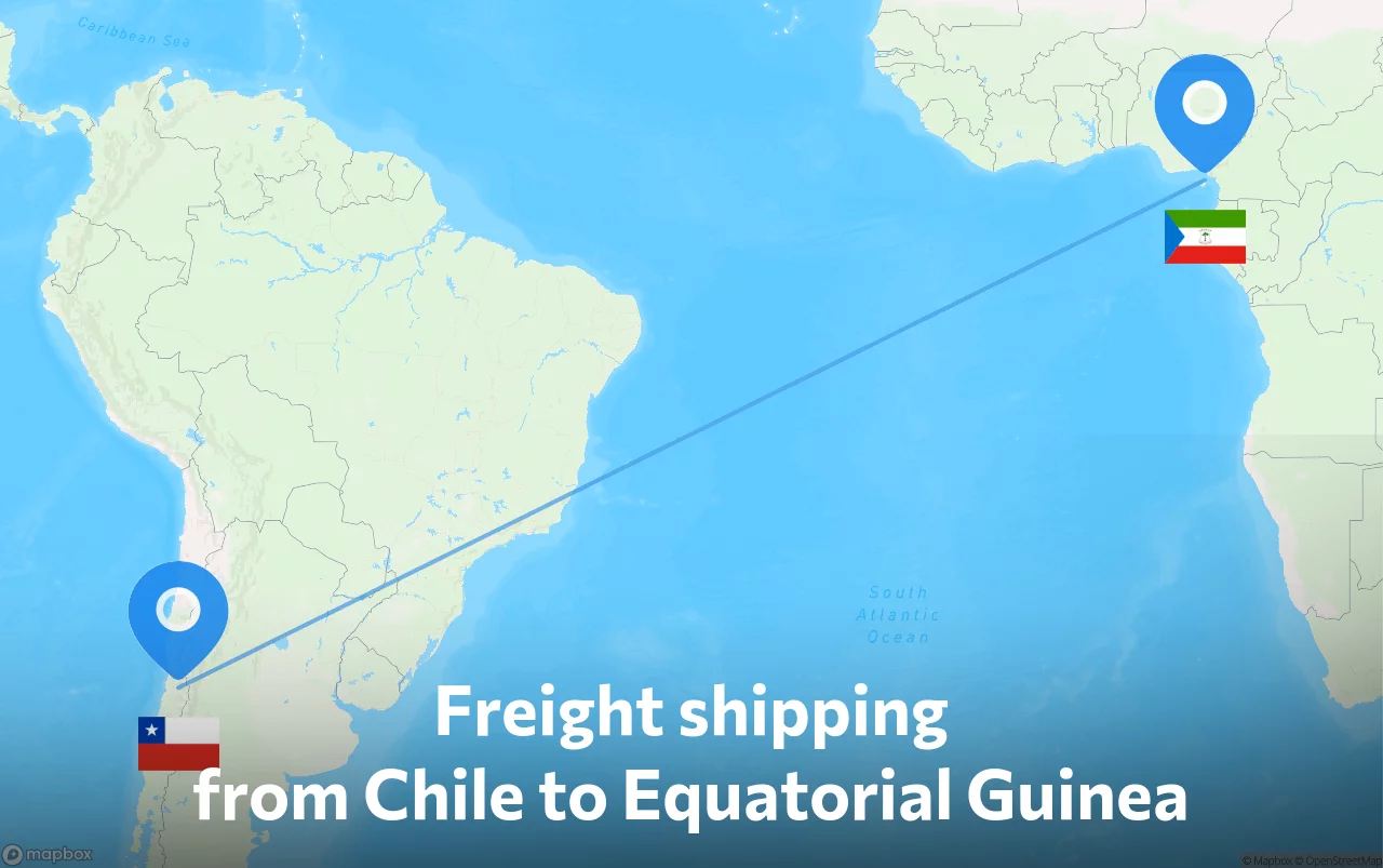 Shipping route from Chile to Equatorial Guinea