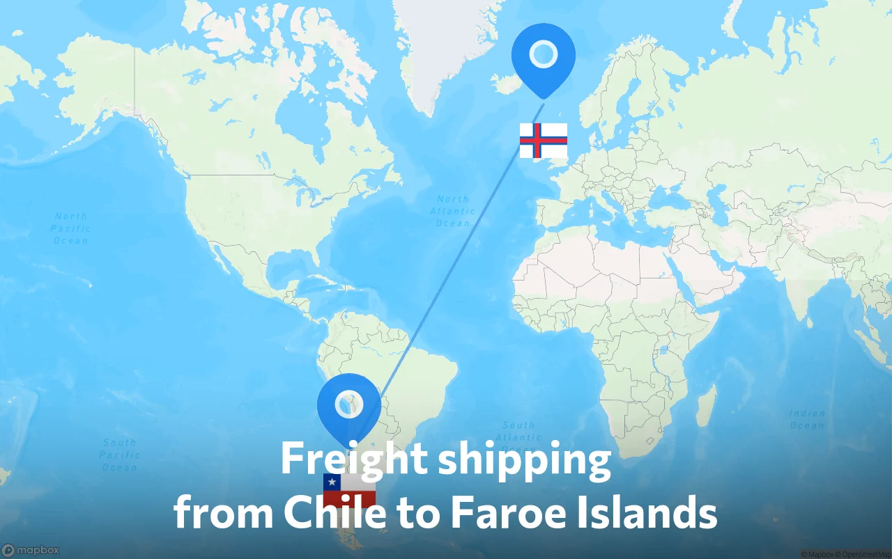 Shipping route from Chile to Faroe Islands