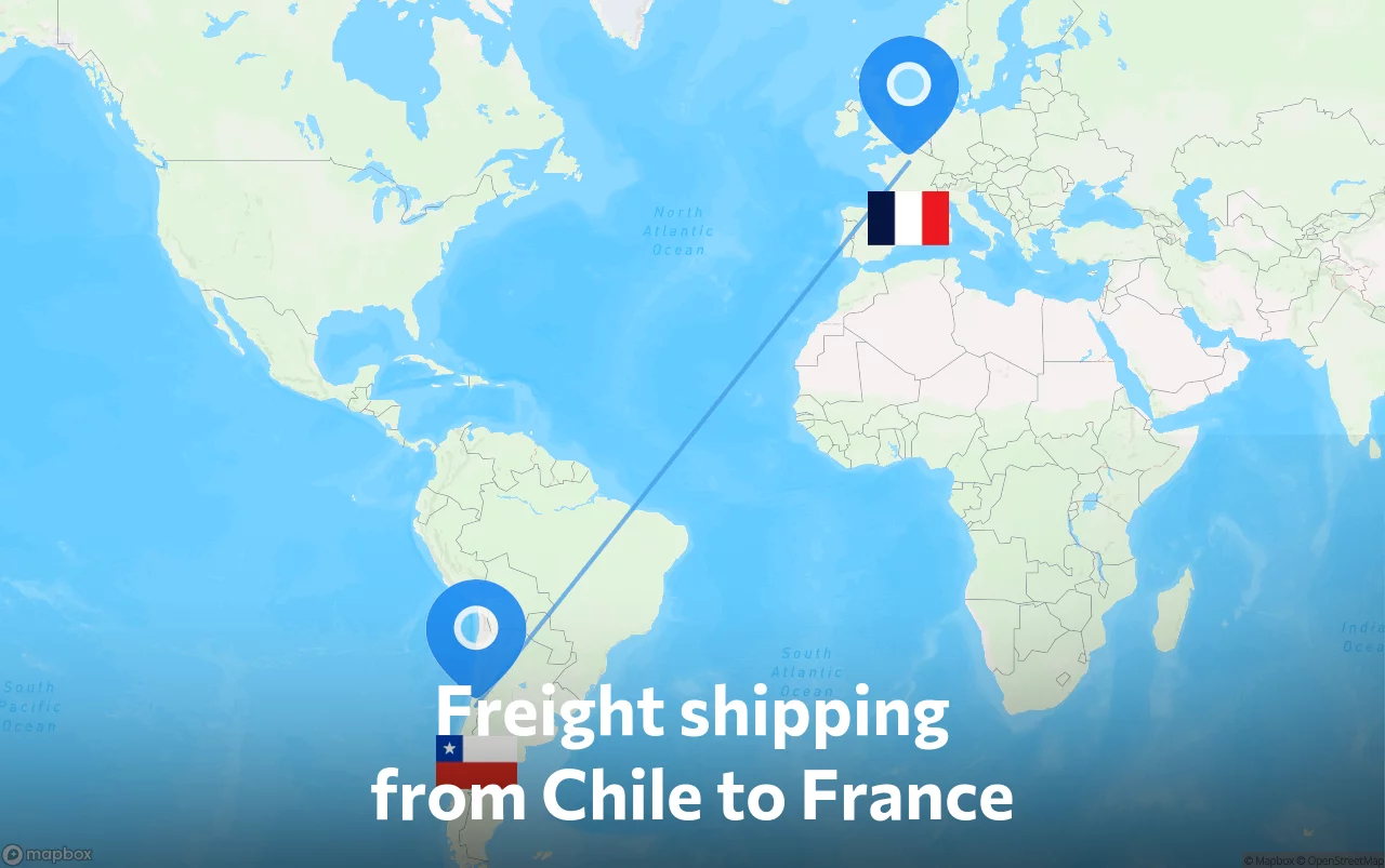 Shipping route from Chile to France